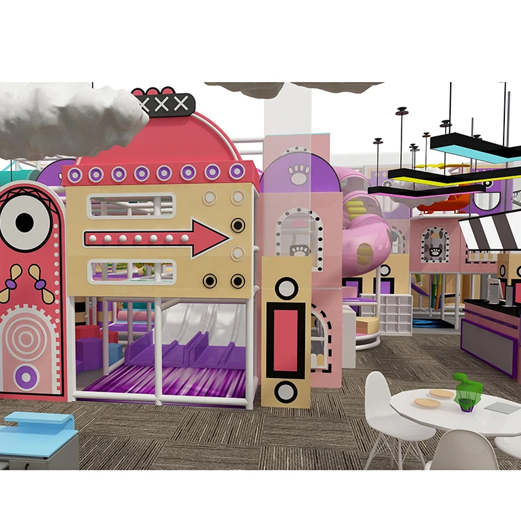 Large Indoor Playground Slide Candy-Themed Kids Amusement Equipment Soft Foam Plastic Ball Pool for Indoor Play Amusement Parks