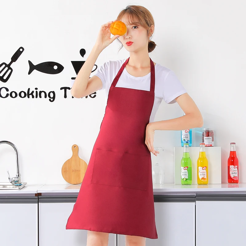Custom Logo Unisex Sleeveless Chef Apron Uniform Cloth With Pocket for Kitchen Gardening Restaurant Cafe