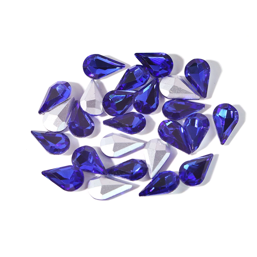 Multi Size Acrylic Rhinestones Horse Eye Crystal AB Flat Back 3D Non HotFix Nail Art Decoration for Wedding