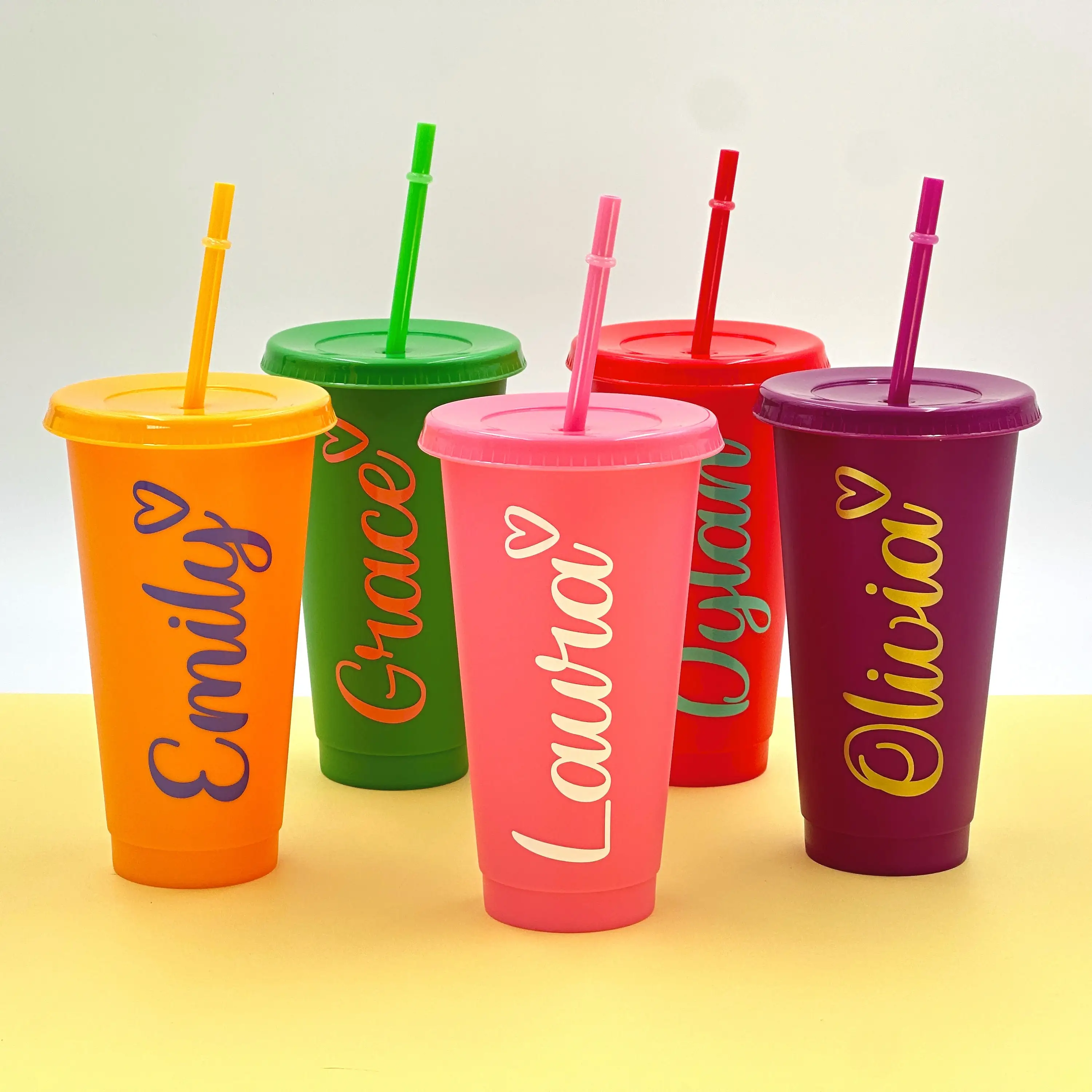 Wholesale Custom Logo Frosted Boba Milktea Bubble Plastic Hard PP Disposable Cups Personalized Cup with Names Lid and Straw