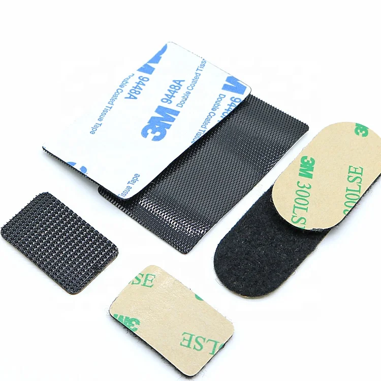 Customized any size and pantone color fastener tape strong sticky self adhesive hook and loop fabric