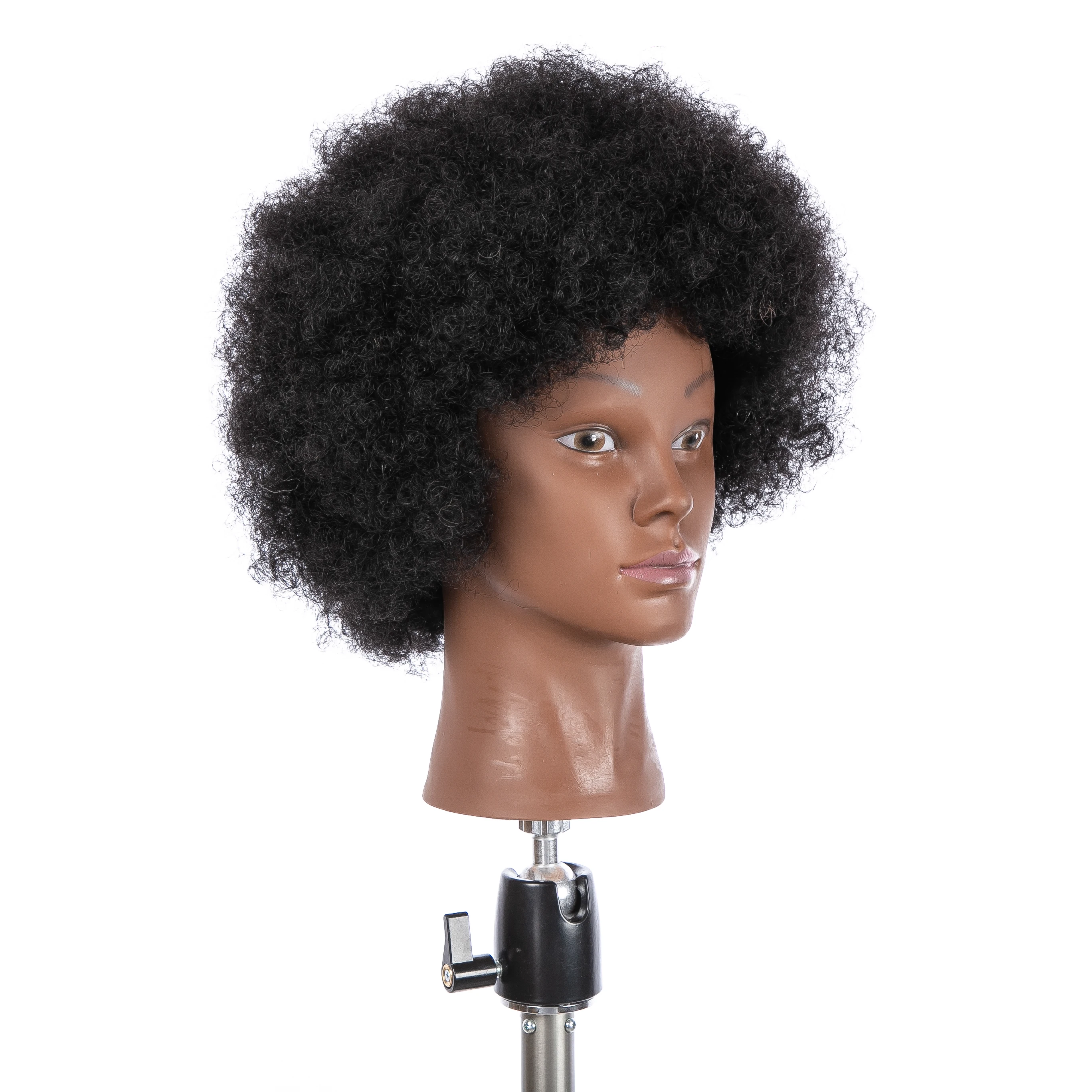 Cosmetology 100% human hair doll head african american salon practice hairdresser training mannequin dummy doll head