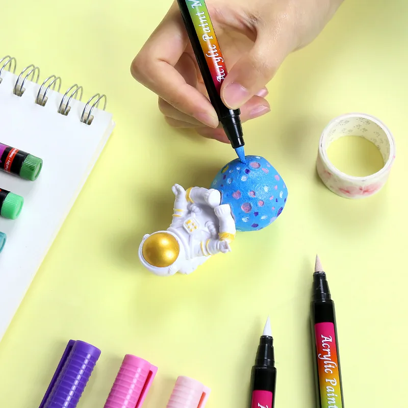XinyiArt Artists Adults Coloring Drawing Cartoon Anime Comic Acrylic Paint Markers Paint Pens Brush Tip for Rock Painting Wood