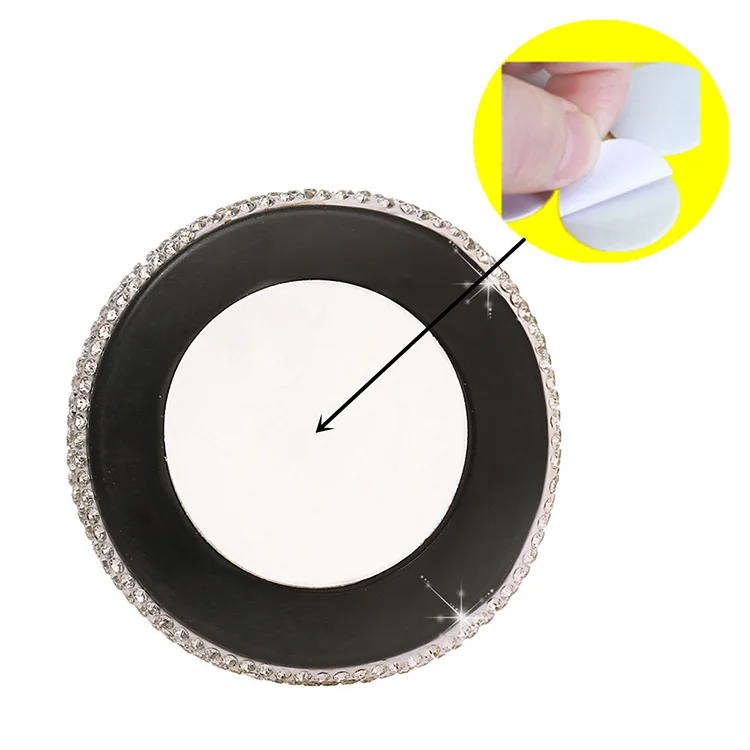 Diamond-studded car rearview mirror 360 degree rotating car small round mirror car auxiliary blind spot rearview mirror