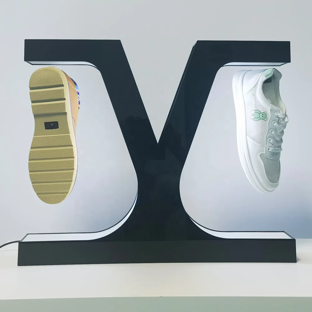 New Pattern Acrylic Advertising shoe display stand Magnetic Floating Shoe Display Levitating Sneaker Display shoe floating Racks