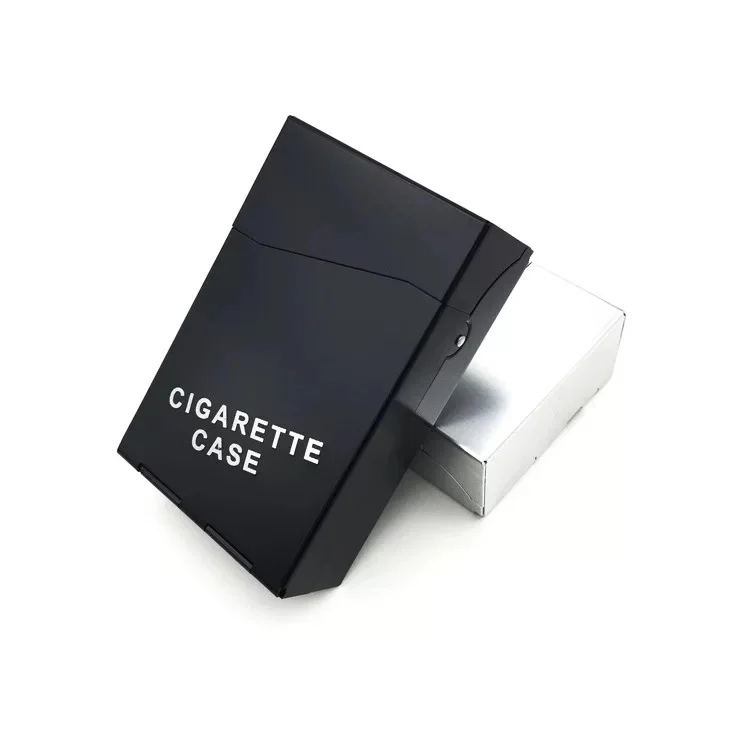 Metal Aluminum Men Cigarette Case Pack 20PCS Customized Logo With Black Grey Silver Blue Gold Red Purple Color For Promotion