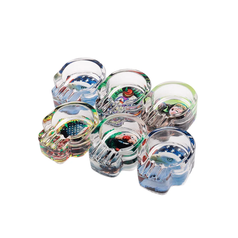 Круглая пепельница, светящаяся сумка, прозрачная стеклянная банка, пепельница, квадратная корзина для сигарет, табака, сигар, курительные аксессуары, сухая трава