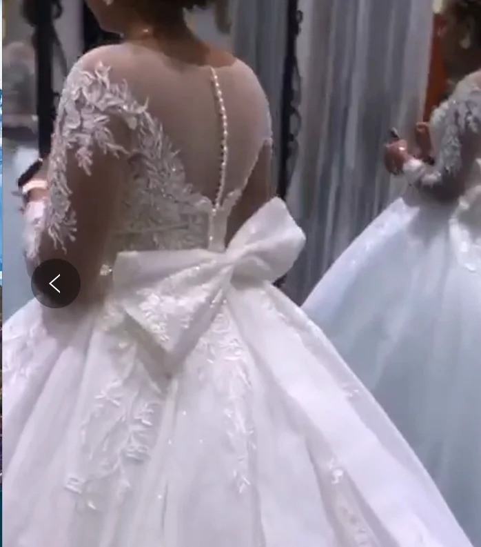 Dropshipping 2021 Hot Bride Fairy Perspective V-neck Sexy Trailing Girl Wedding Bridal Dresses