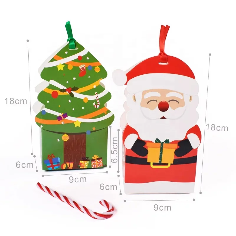 hot selling ZY factory support branded Christmas tree Santa Shape cake box mini candy containers grease proof custom cookies box