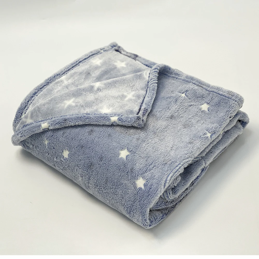Low Price Galaxy Design Soft Plush Fleece Glow In The Dark Blanket Adult 180x200 270gsm Wrinkle-resistant Night Shining