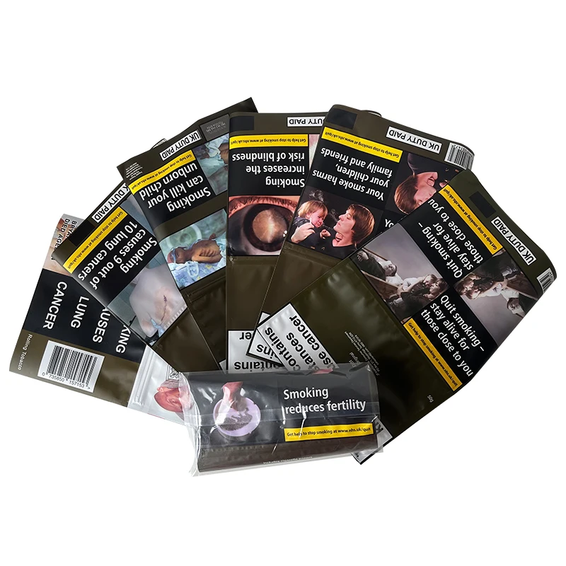 Wholesale Custom Printed 50g Tobacco Rolling Smoking Pouches Tobacco Leaf Bags Packaging With Zipper