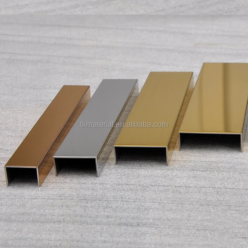 Guangzhou TK Decoration Profile Polished Chrome Floor Stainless Steel Ceramic Tile Trim for Furniture Floor Wall Carpet