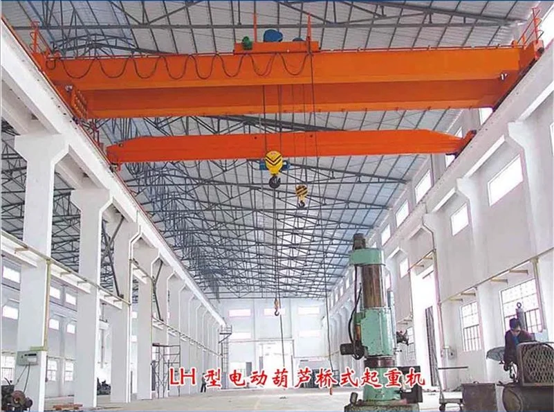 Real 01 heavy duty 5ton double girder bridge crane overhead bridge crane monorail auxiliary hook bridge crane