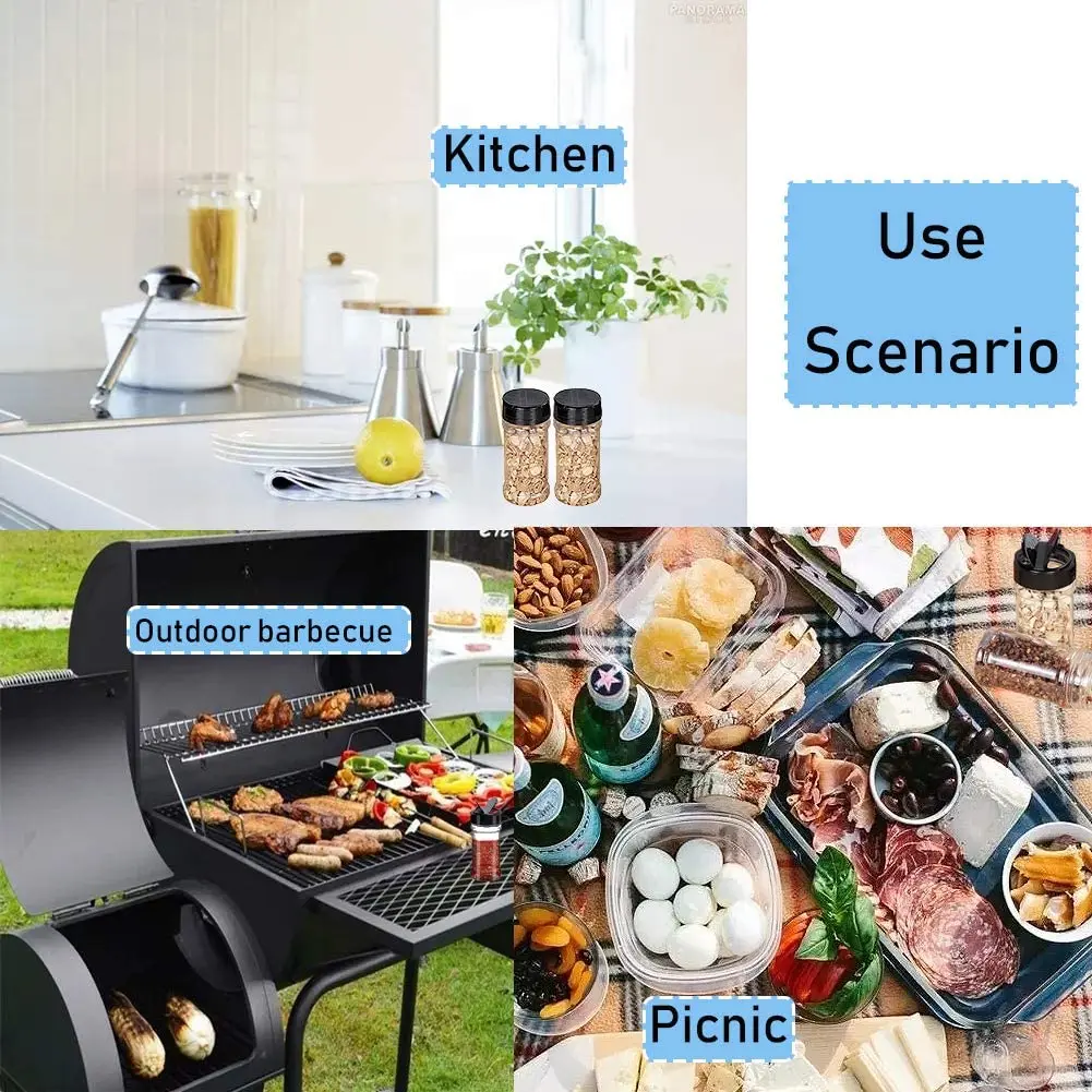 Wholesale kitchen pepper powder spice jar with label empty salt shaker plastic spice bottle jars