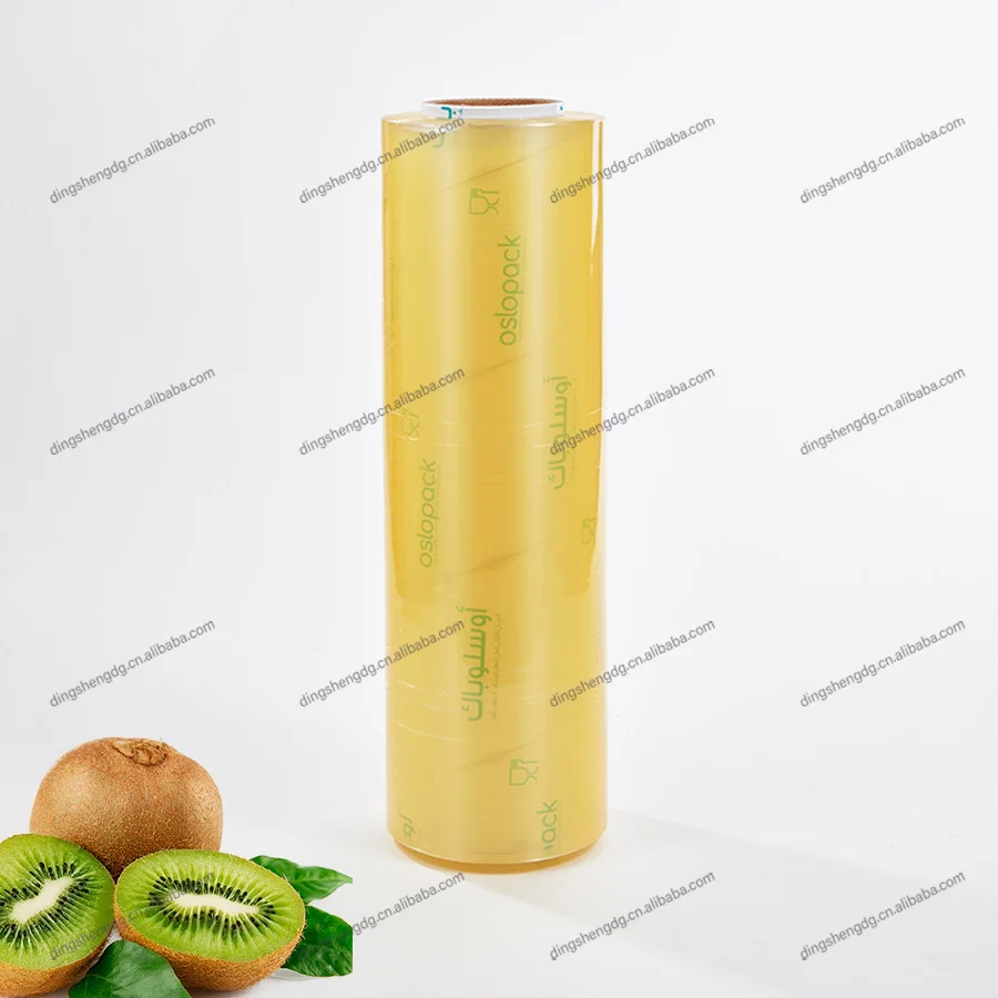 Food Grade Fresh Keeping Film Flexible Packaging PVC Cling Film Wrap Roll For Supermarket