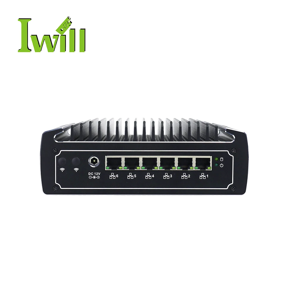 6 rj45 1000m lan 8th gen i3 i5 i7 mini pc quad core fanless pfsense  for Kiosk Interactive info system