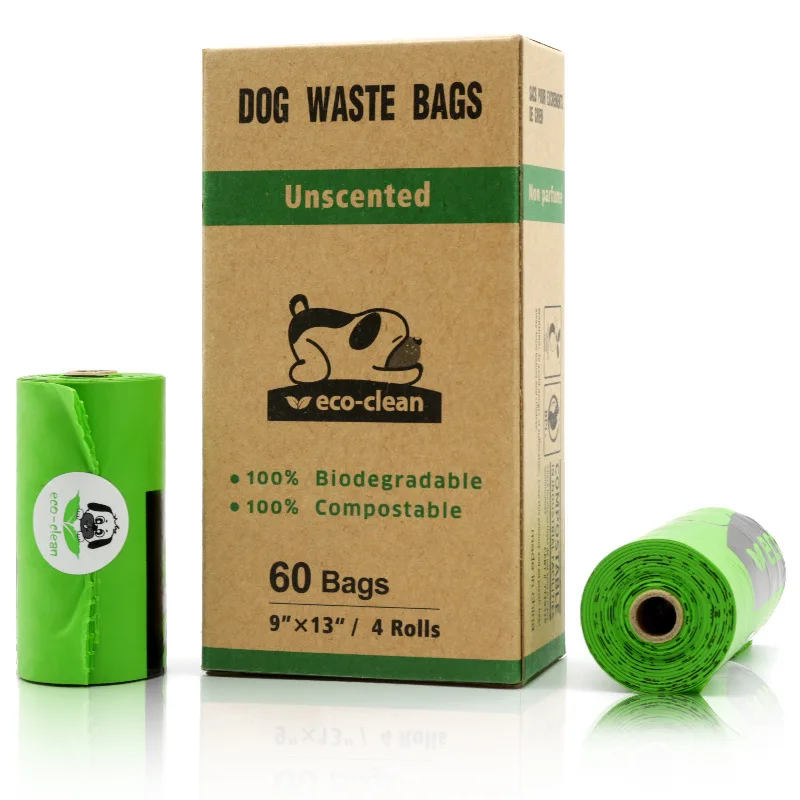 
New Design Custom Logo 100% Recycle Green Biodegradable Pet Waste Dog Poop Bag 