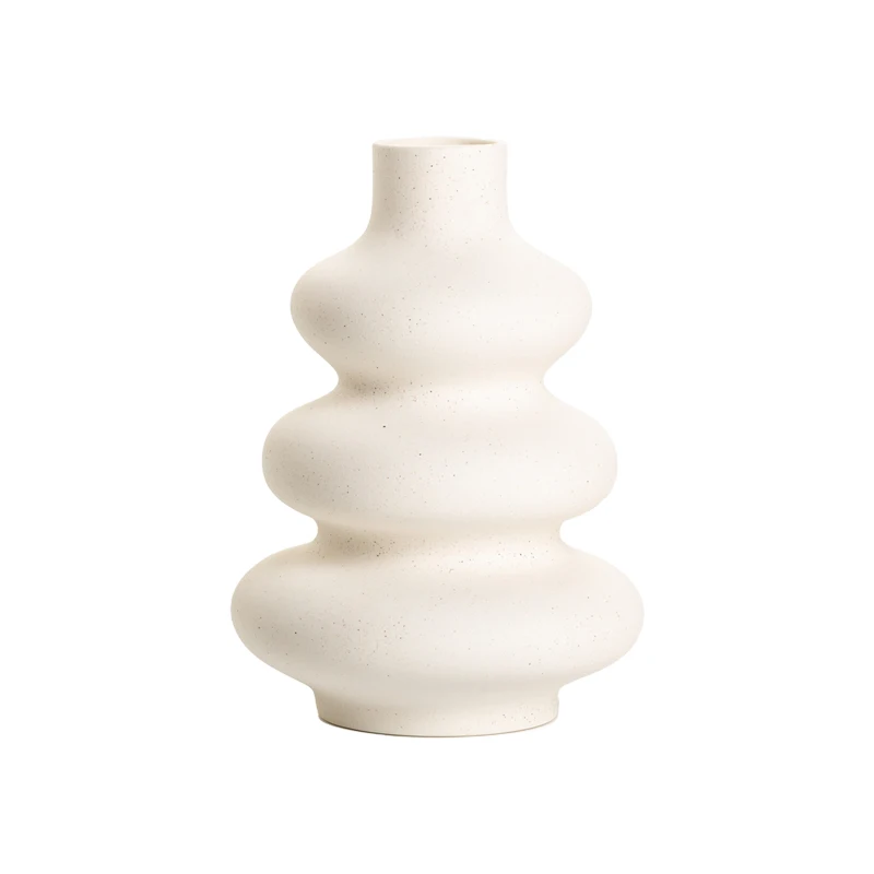 Hot Sell Nordic White Ceramic Decoration Spiral Shape Flower Vase Home Wedding Table Art Vase
