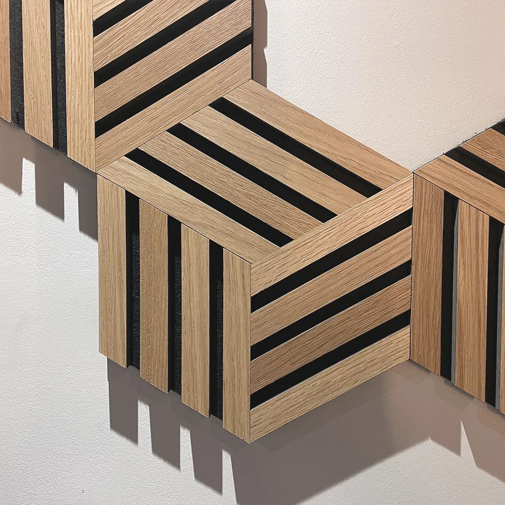 New Trend hexagon wooden decorative wood slats acoustic panels for wall