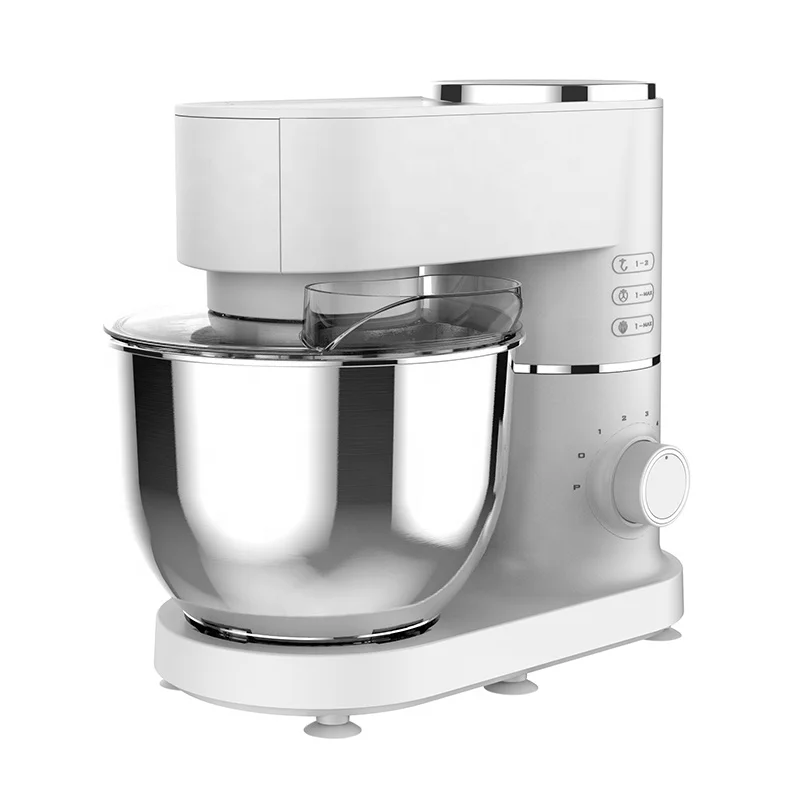 6 Speeds 1000W Customized Plastic Housing Stand Mixer with Full Metal Gears Belt-driven System and Transparent Lid for Kitchen