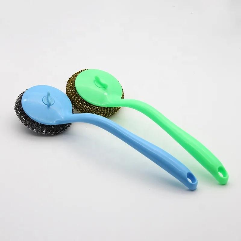New design Durable Long Handle Soap Dispensing Interchangeable head Kitchen Spray Dish Cleaning Brush