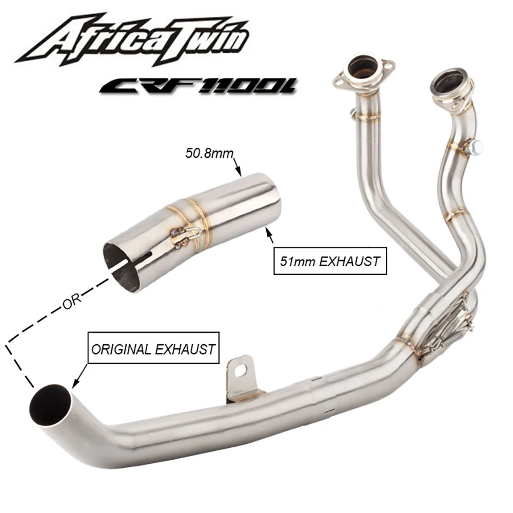 Motorcycle Exhaust Muffler Tube Escape Moto Bike Front Middle Link Pipe For CRF1100L AFRICA TWIN 2020-2022 CRF1100L