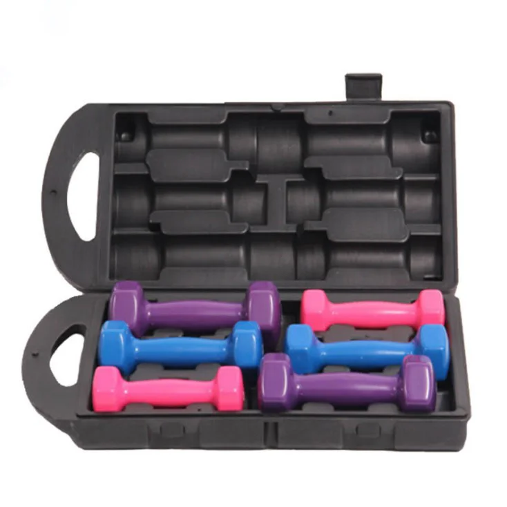 High Quality  Women 10kg Hex Neoprene Dumbbell Set Cast Iron Dumbbell set Color dumbbell set