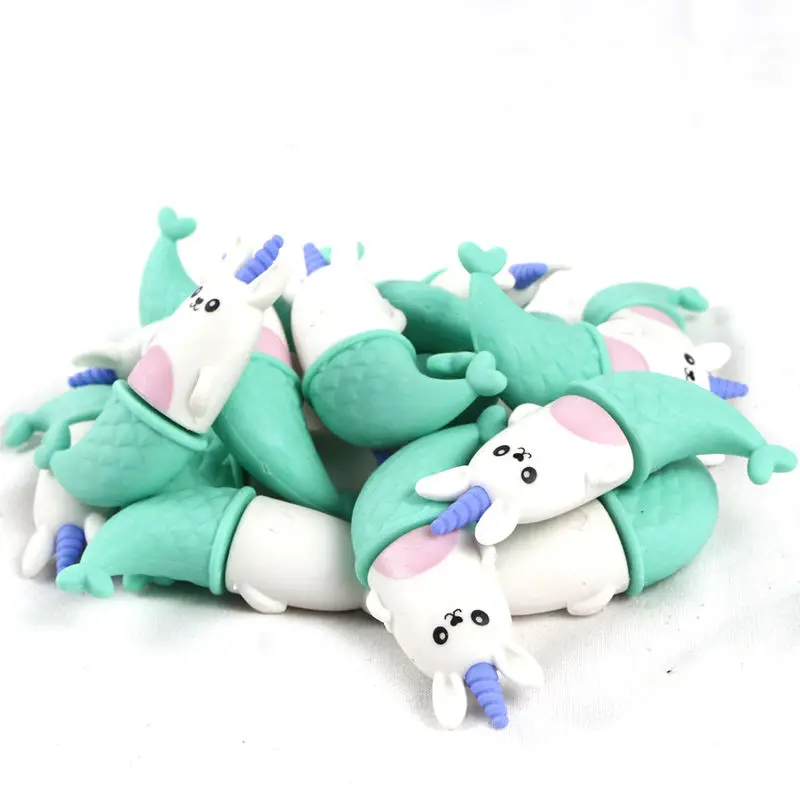 Soododo XDDD903 Hot Sale Stationery Animal Mini Fish Mermaid Eraser Set Shaped Rubber Pencil Eraser Kids Set For School
