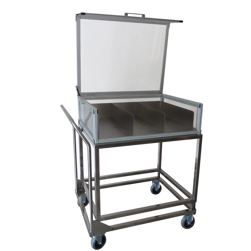 Тележка из нержавеющей стали с колесами