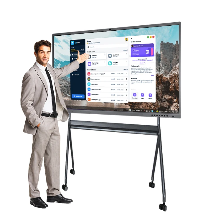 WhaleScreens OEM 55 65 75 86 100 inch Interactive Flat Panel Multi Touch Screen Digital Whiteboard Smart Board for Education