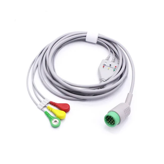 OEM ECG Cable 3 Lead Snap China Manufacturer