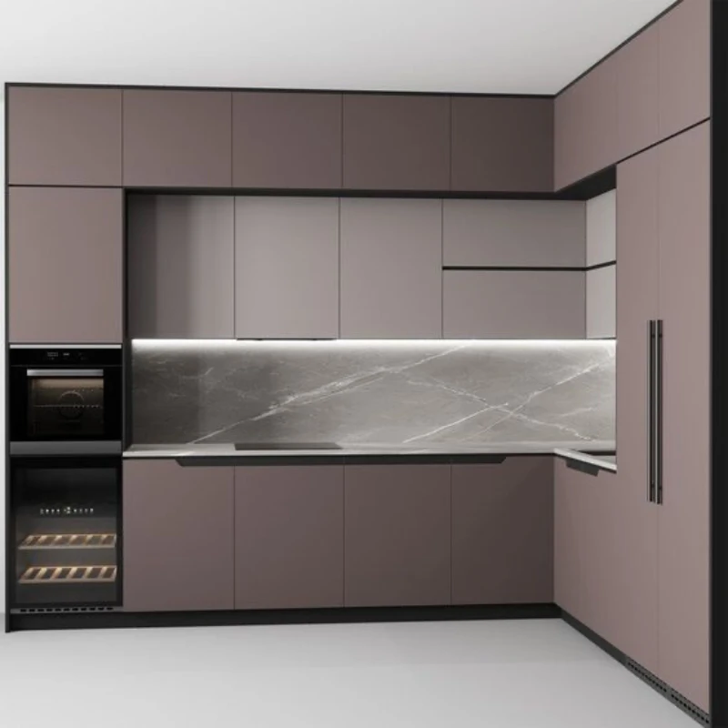 Cheap Modern Style Lacquer Kitchen Cabinets Grey and White Kitchens Laminate Kitchen Cabinets with Accessories