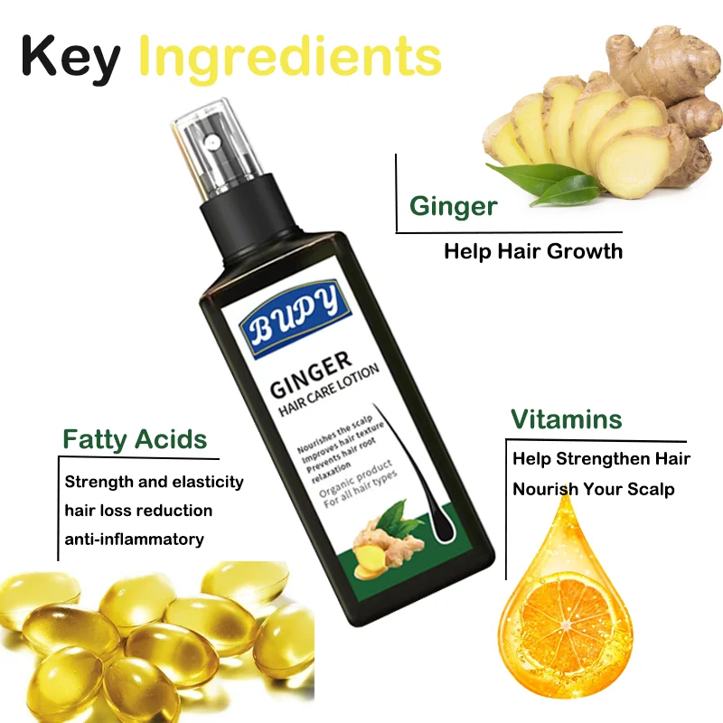 Good Product Ginger Hair Growth Liquid Spray Hair Regrowth Tonics Hair Loss Treatments Lotion Spray