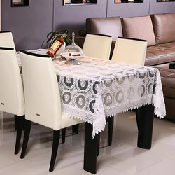 Wholesale Ivory Embroidered luxury Lace Table Cloth Elegant white table covers Wedding Lace Tablecloth