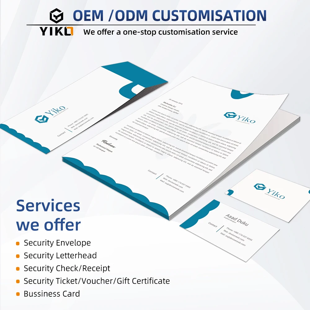 OEM Custom White Security Business Mailing Envelope #10 Self-Seal Wallet Envelope with Clear Window