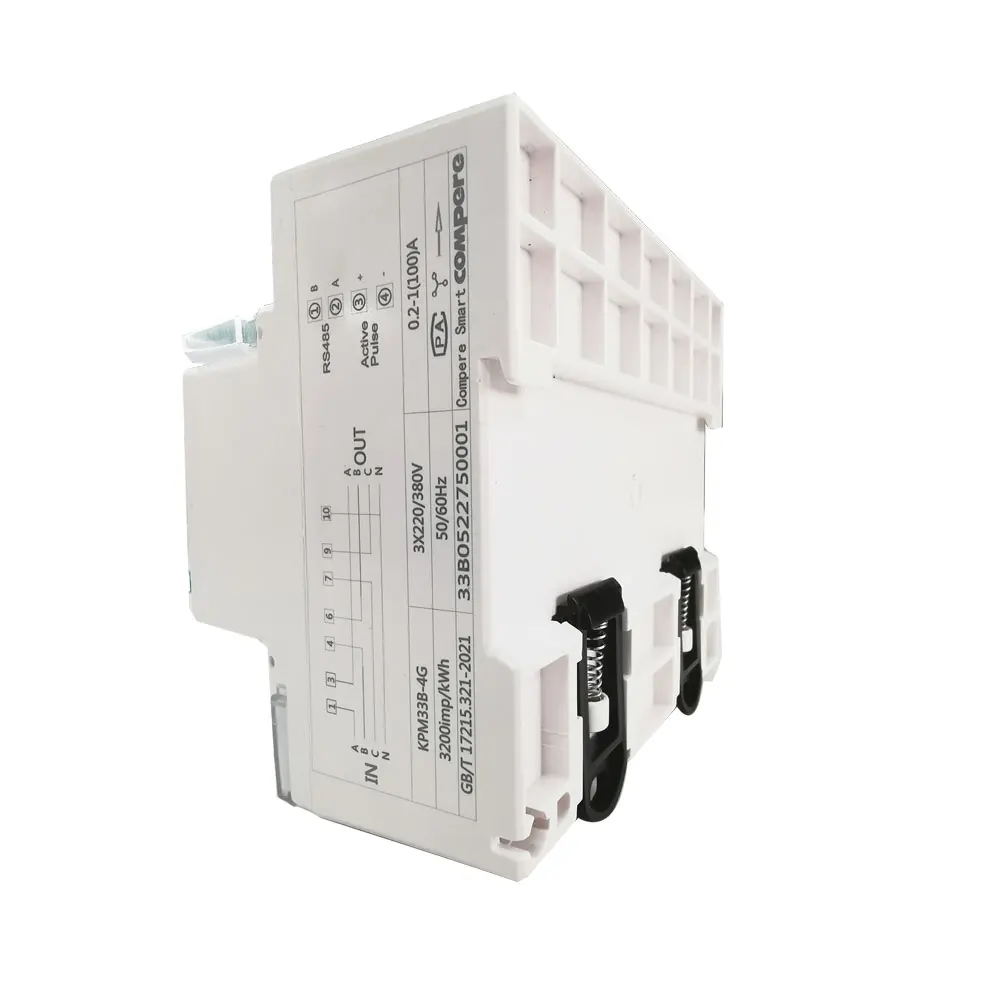 Din Rail 3 Phase Energy Meter Dual Circuit Monitoring Control 100A AC RS485 Power Meter Prepay Electric Meter