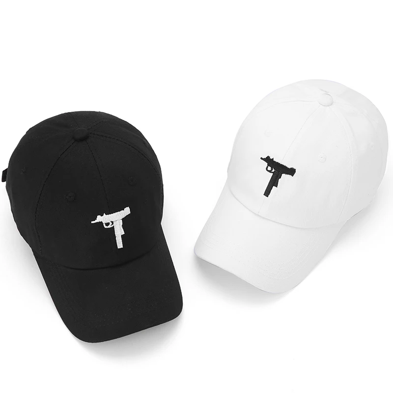 Summer New Unisex Gun Embroidery Cotton Baseball Cap Adjustable Snapback Casual Caps
