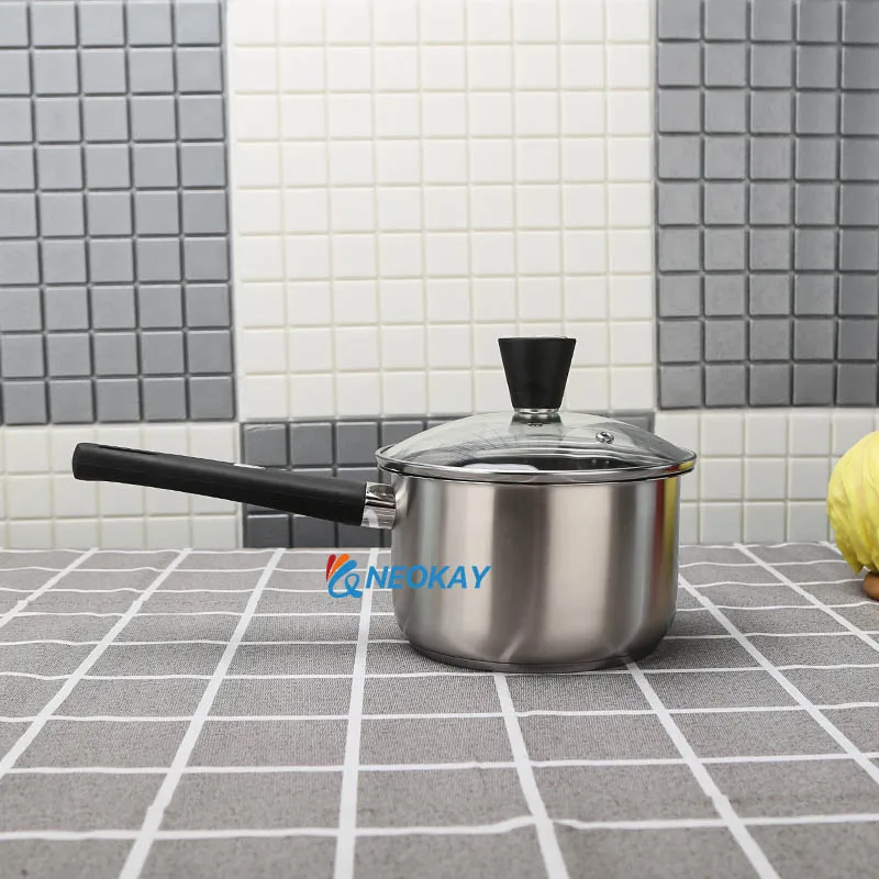 18cm Stainless Steel Sauce Pan 3 PLY Bottom Soup Pot Pan 304 SS Sauce Pan with Bakelite Handle