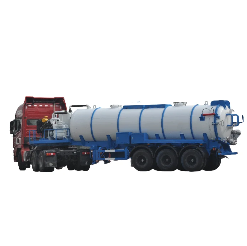 3-Axles Vacuum Sewage Suction Semi Trailer  with vaccum pump