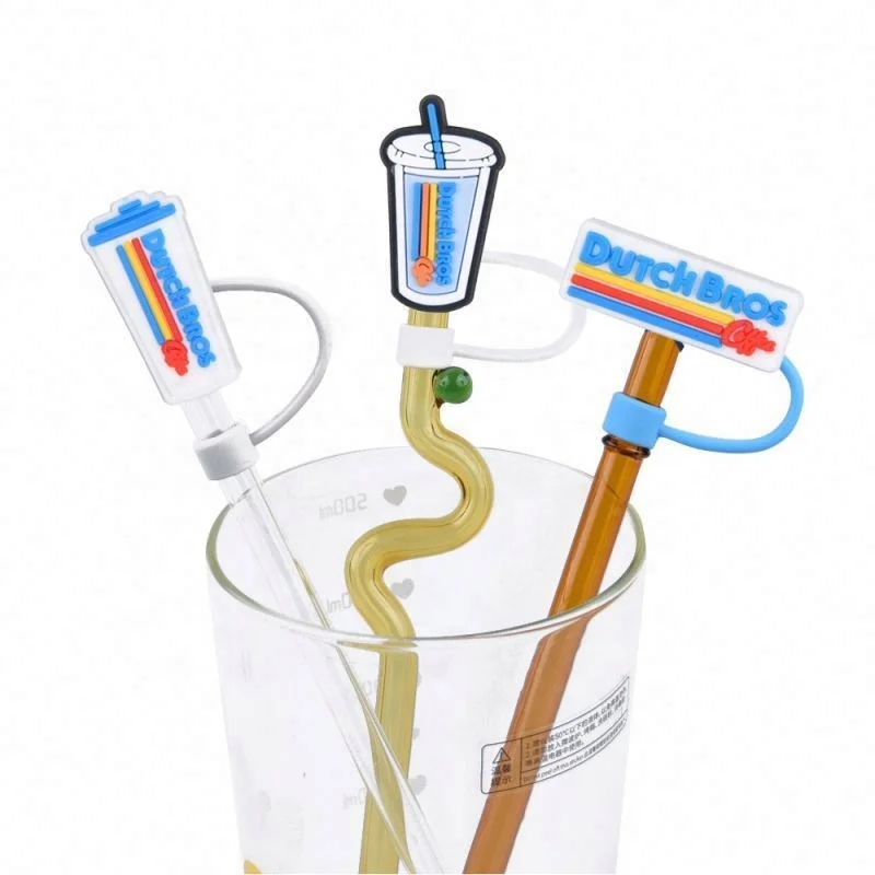 Wholesale  Cartoon  Silicon Straw Topper peso pluma, karol g bad bunny Accessories Straw toppers  Silicone Covers