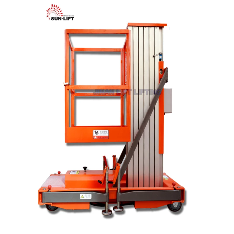 High quality hydraulic home electric telescopic mast lift single mast aluminum one man telescopic lift platform
