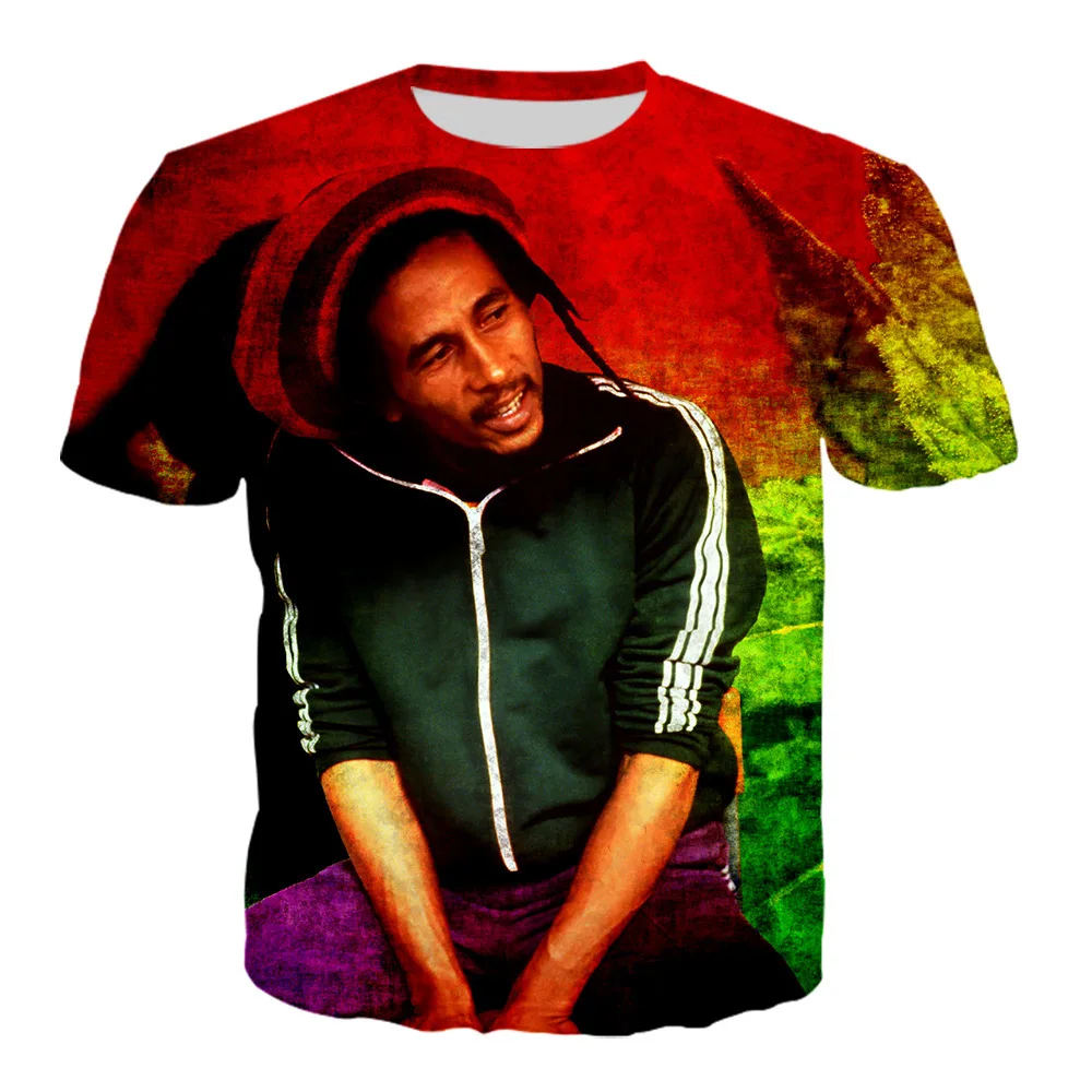 Hip Hop Shirt For Bob Mar Ley 3D Printed T-Shirts Men Women Pop Funny Music Rock Bob Mar Ley Plussize Shirt For Men