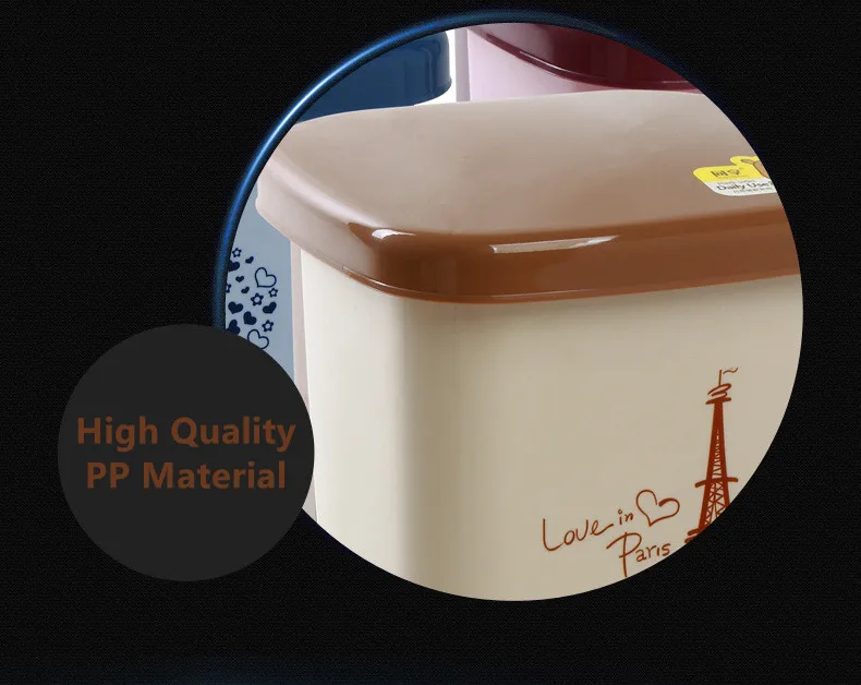 Colorful plastic hollow pattern office household small kitchen dustbin waste paper basket garbage bin