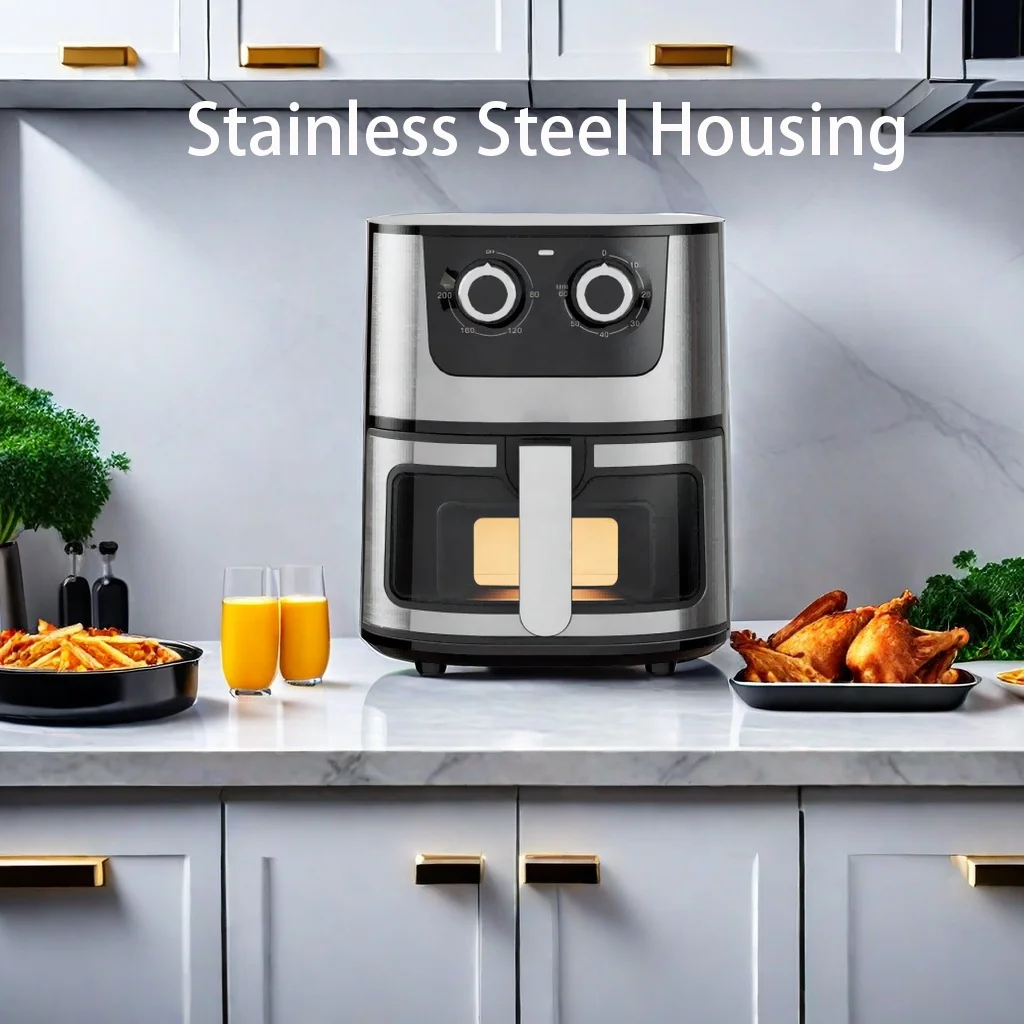 Popular Smart Kitchen Appliances Air Fryer Modern Stainless steel housing Air Fryer with visual window