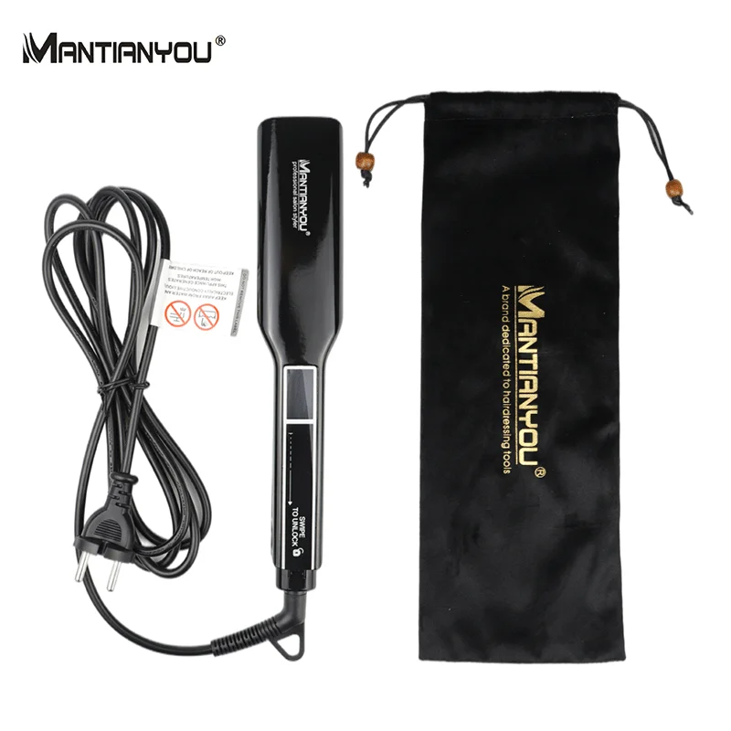 Mantianyou Private Label Lcd Smart Touch Screen Hair Straightener Wide Plate Flat Iron