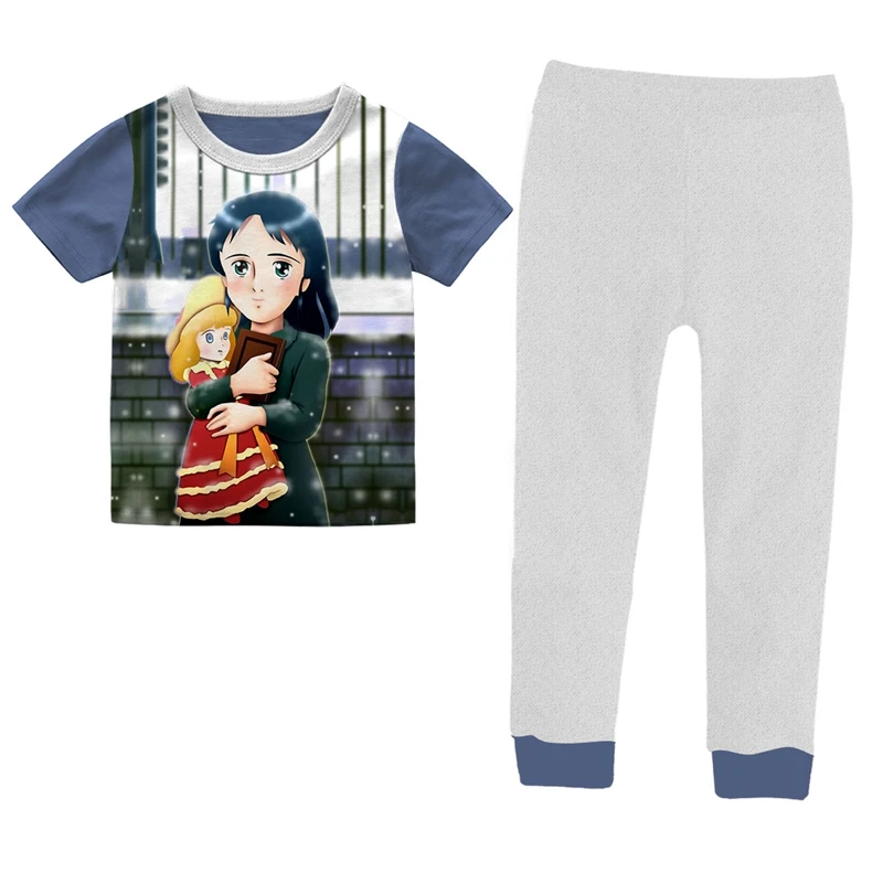 100% хлопковая одежда с принтом в виде маленького малыша комплект одежды для девочки из 2 предметов длинными рукавами футболки и штаны дома отдыха комплекты детей девочек