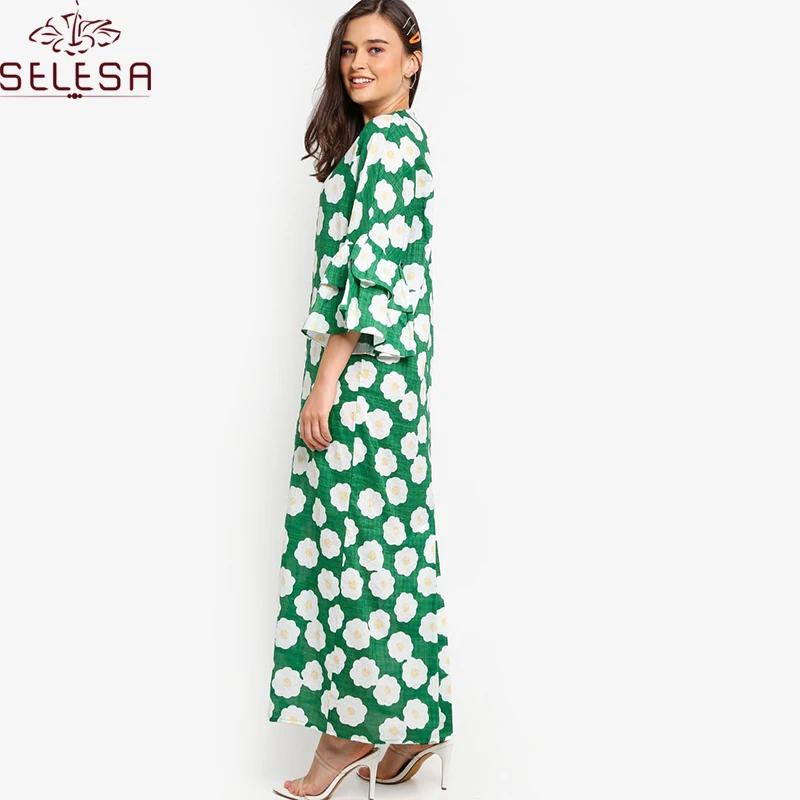 Elegant Muslim Dress Front Open Abaya Loose High Quality Dubai Cardigan Kimono