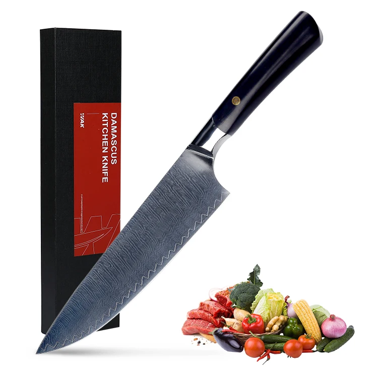 8.5 Inch Professional Japanese Damascus Chef Kitchen Knives with Wood Handle Classic Design Classic 67 Layers Damascus Kitchen