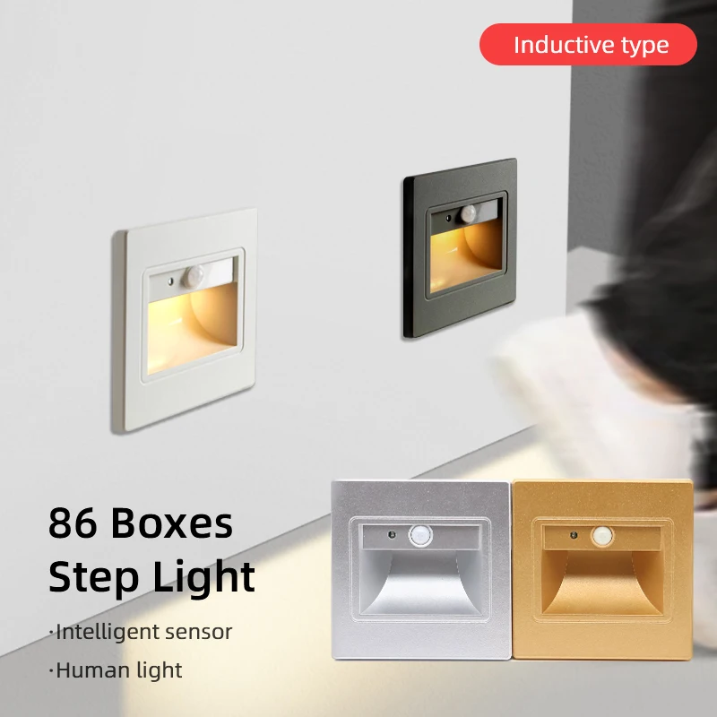 Indoor home hotel smart motion stairs bedroom corridor staircase lighting with sensor led wall stair step lights