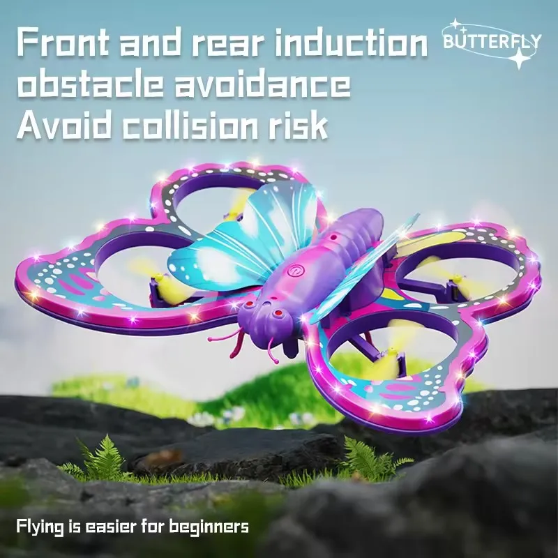 Foam RC Aircraft Intelligent Obstacle Avoidance Gravity Induction Remote Control Flying Fixed Height Butterfly Drone Kids Toys